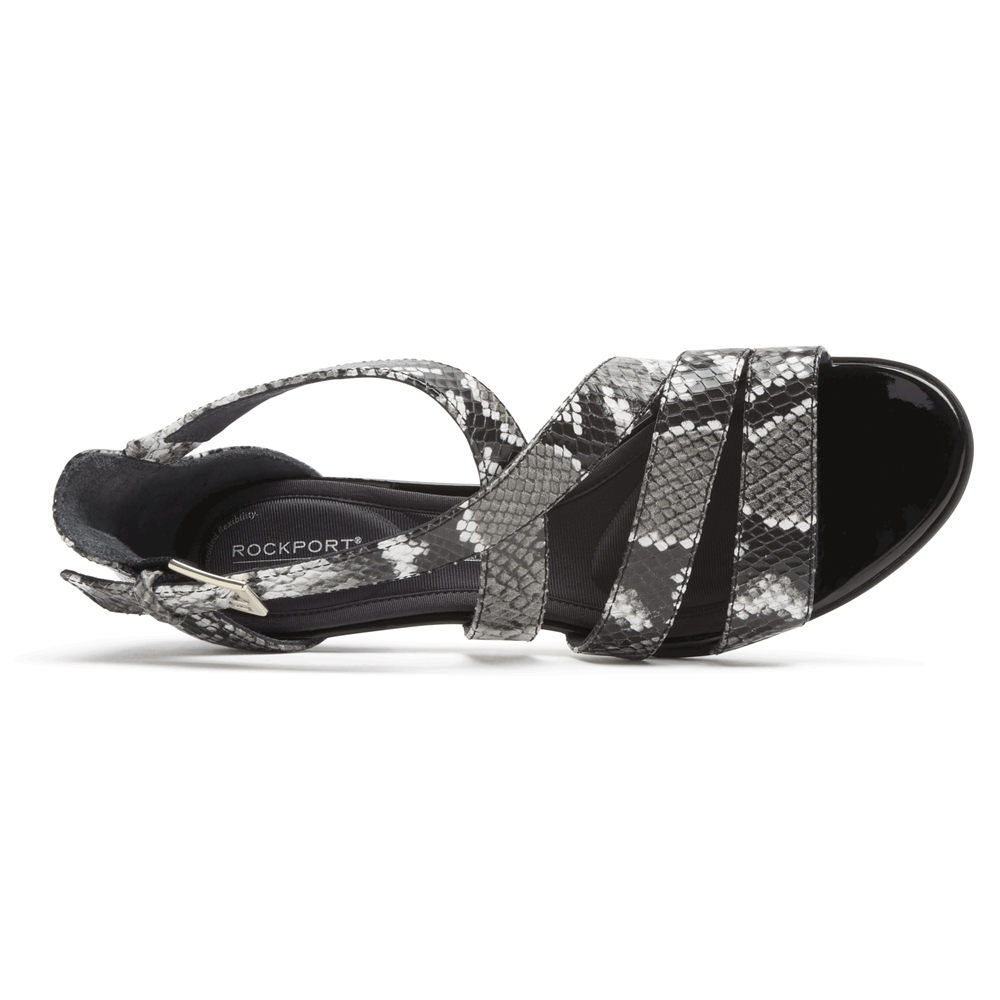 Sandalias Rockport Mujer Mexico - Total Motion Edith Strappy Grises - DRHUI5836